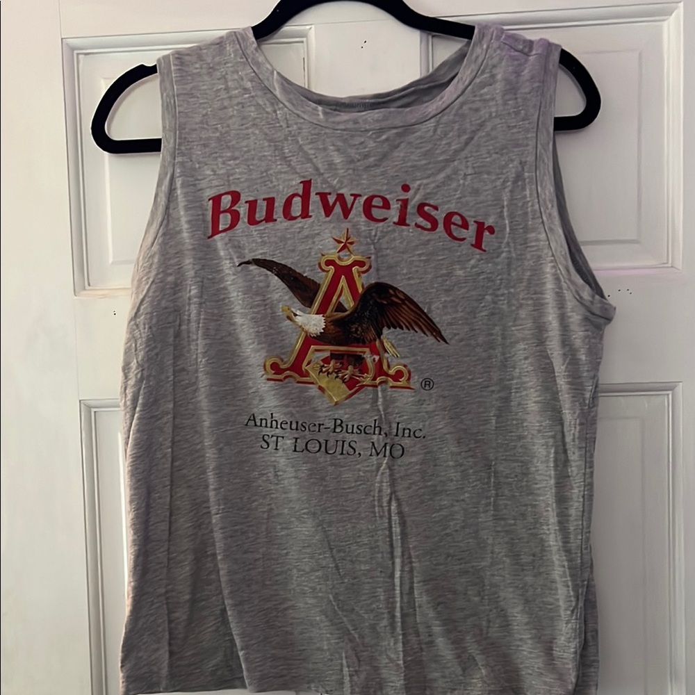 Budweiser Gray Sleeveless Women's Top